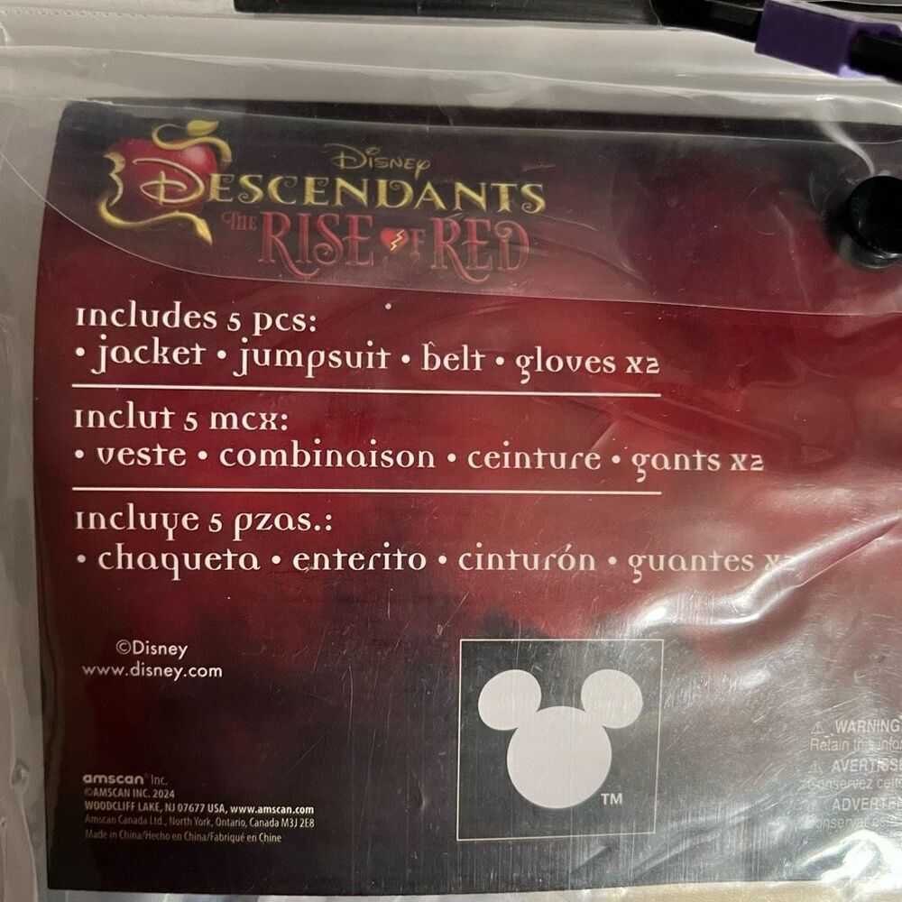 NWT DISNEY Descendants 4 Rise of Red Chloe Costume Girls L 12-14 NIP Halloween - Picture 13 of 14